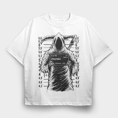 Reaper Mugshot, Tricou Oversize Barbati (Unisex)