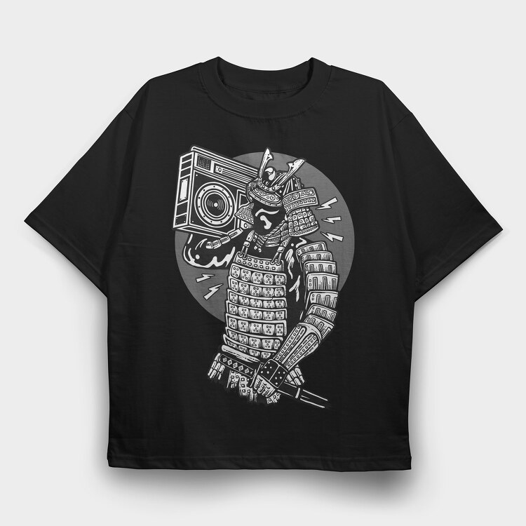 Samurai Boombox, Tricou Oversize Barbati (Unisex)