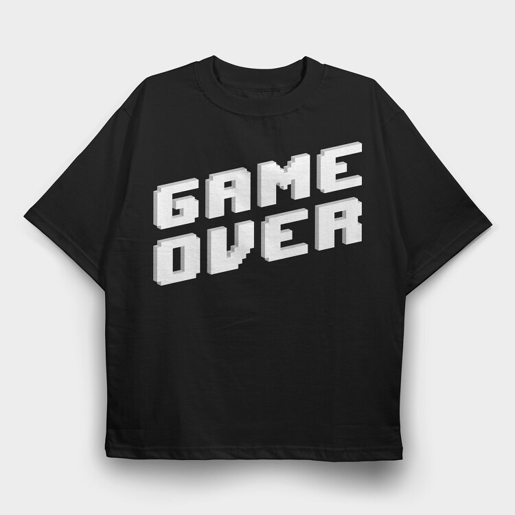 Retro Game Over, Tricou Oversize Barbati (Unisex)