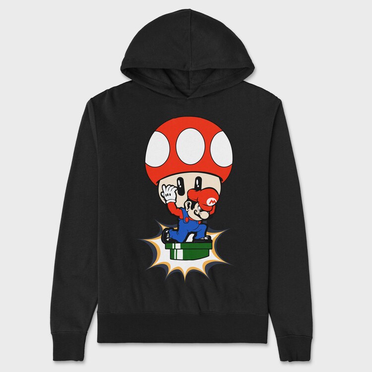 Moshroom Mario, Hanorac Oversize Barbati (Unisex)