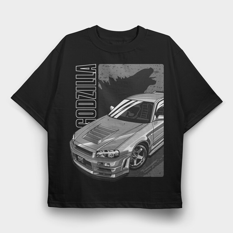 Nismo R34, Tricou Oversize Barbati (Unisex)