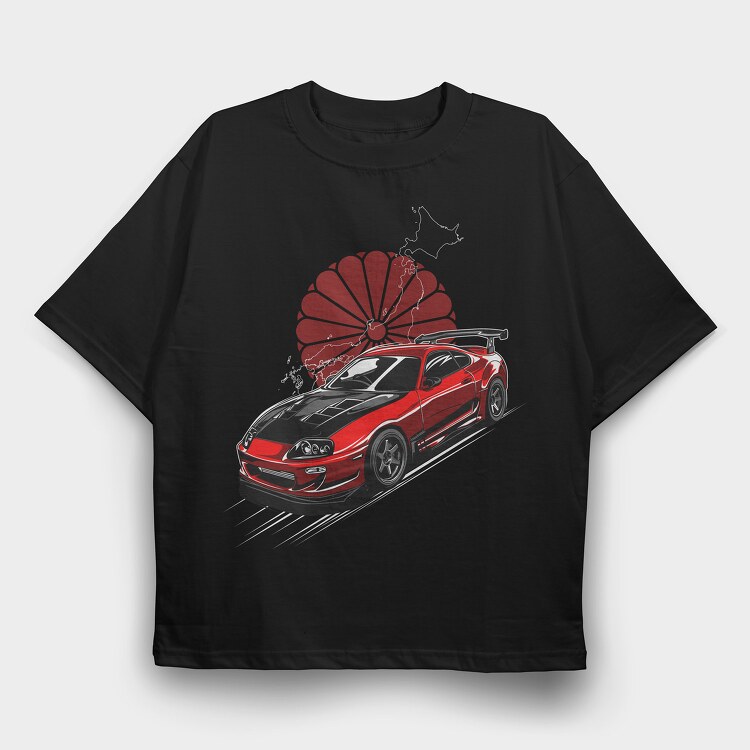 SUPRA JDM, Tricou Oversize Barbati (Unisex)