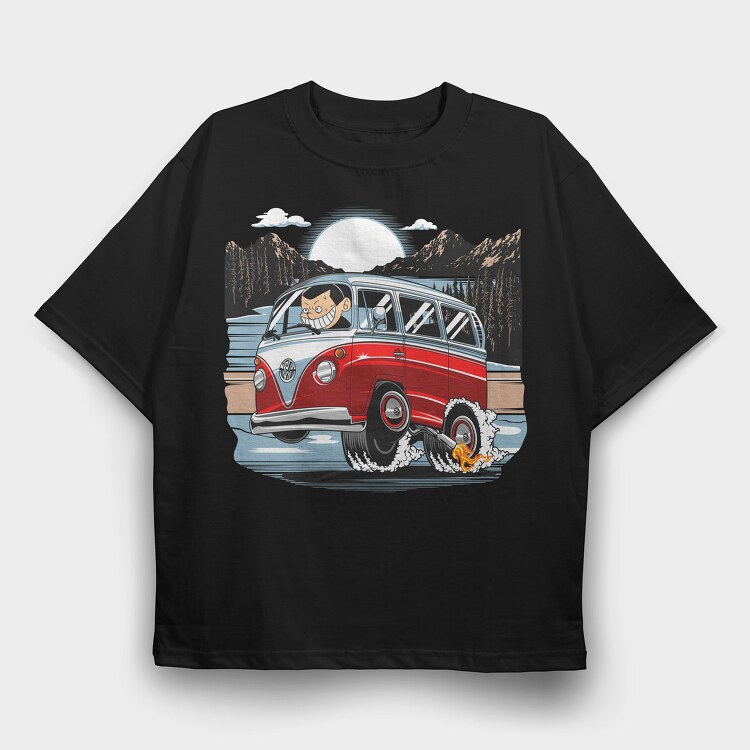 VW Kombi, Tricou Oversize Barbati (Unisex)
