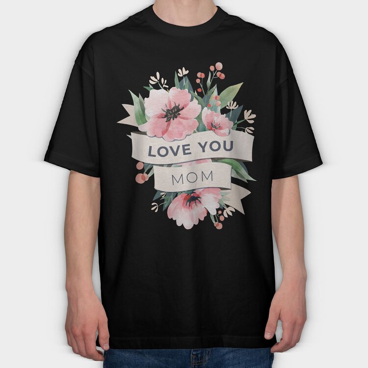 Watercolor Flowers Mother 2, Tricou Oversize Barbati (Unisex)