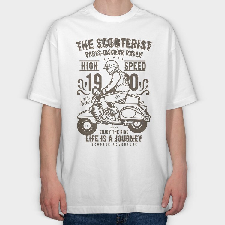 The Scooterist1980, Tricou Oversize Barbati (Unisex)