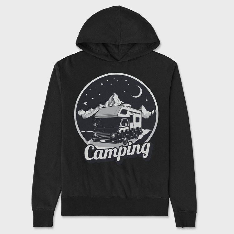 Van Night Camping, Hanorac Oversize Barbati (Unisex)