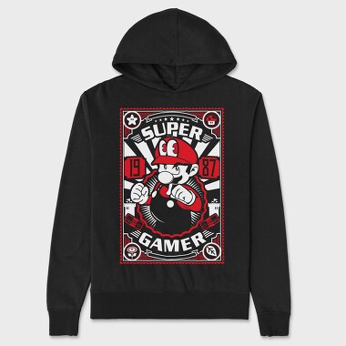 Super Gamer 1987 Mario, Hanorac Oversize Barbati (Unisex)