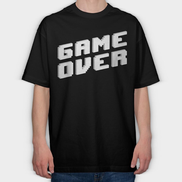 Retro Game Over, Tricou Oversize Barbati (Unisex)