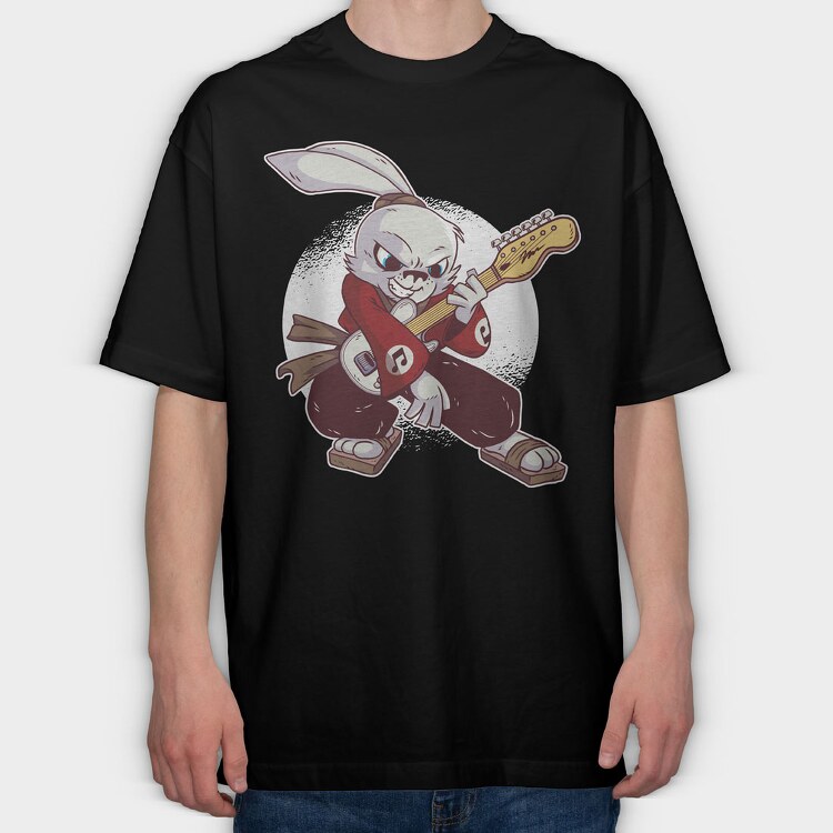 Samurai Rabbit, Tricou Oversize Barbati (Unisex)