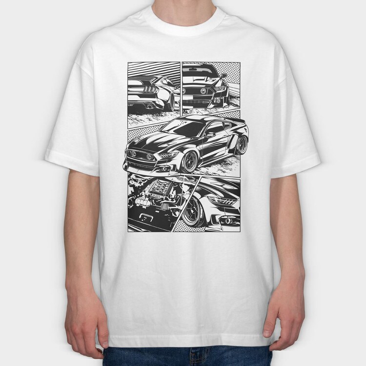 PANEL MUSTANG, Tricou Oversize Barbati (Unisex)