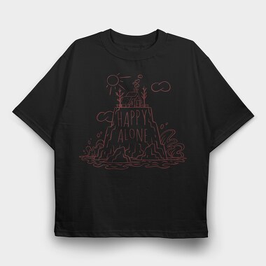 Mountain House, Happy Alone, Tricou Oversize Barbati (Unisex)