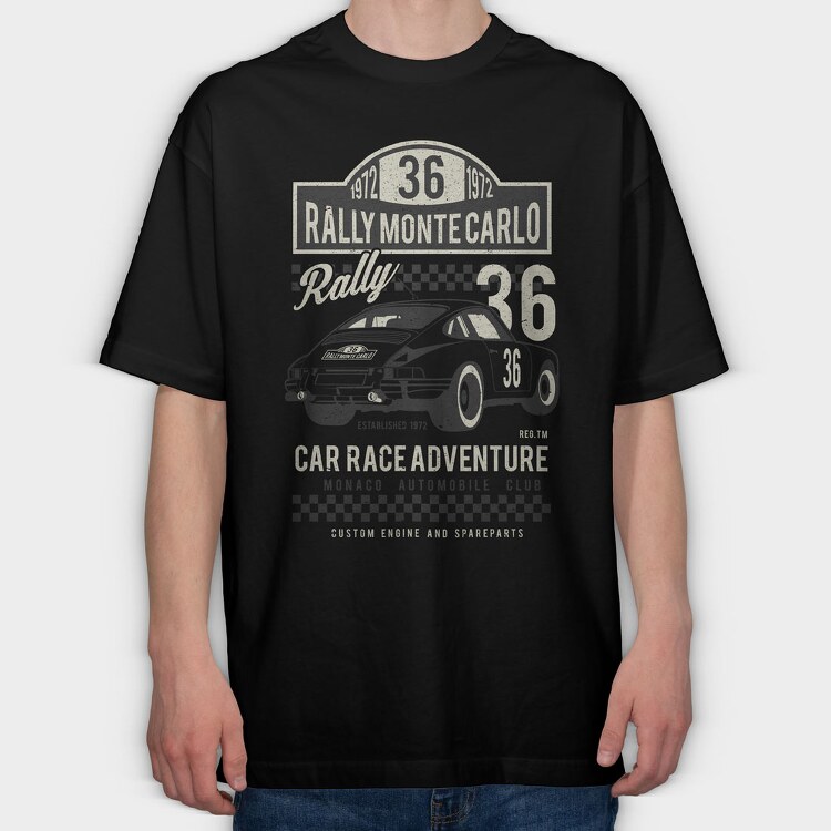 Rally Monte Carlo, Tricou Oversize Barbati (Unisex)
