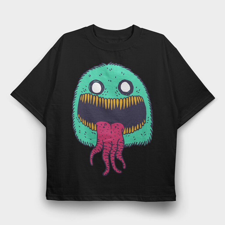 Monster Faces 1, Tricou Oversize Barbati (Unisex)