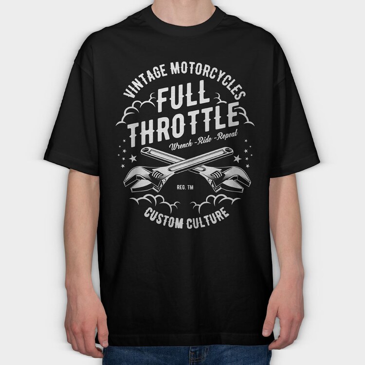 Full Throttle, Tricou Oversize Barbati (Unisex)