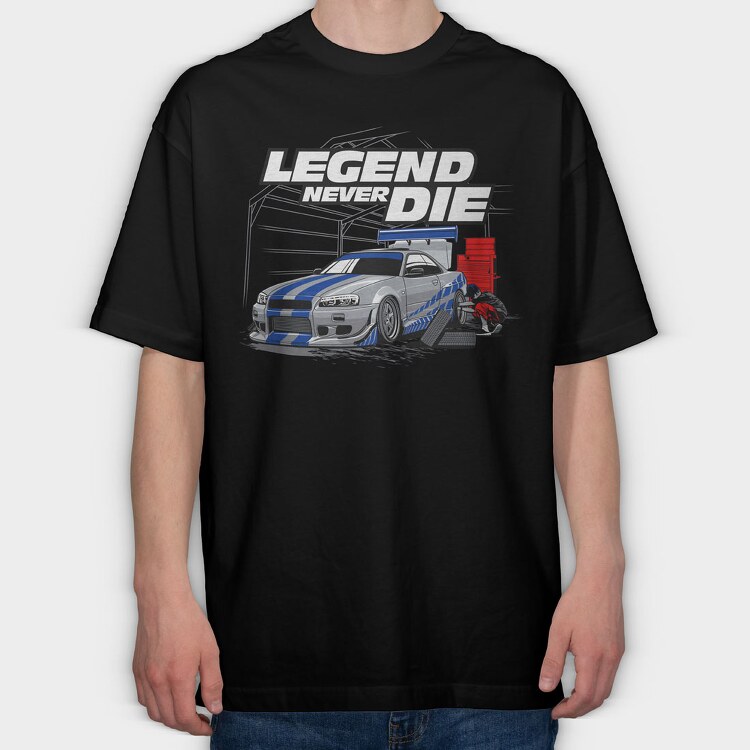 Legend Never Die, Tricou Oversize Barbati (Unisex)