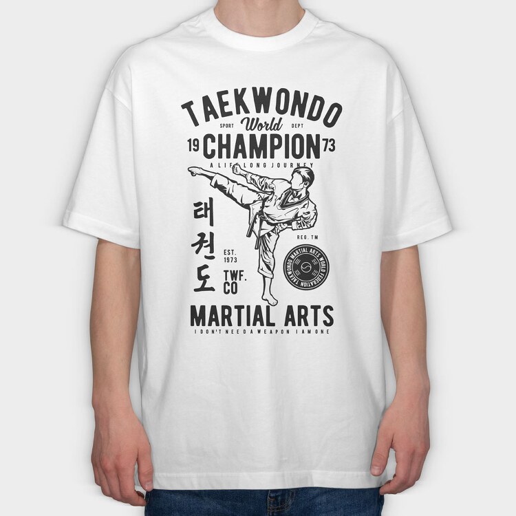 Taekwondo World , Tricou Oversize Barbati (Unisex)