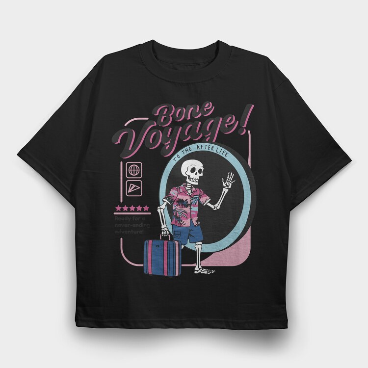 Bone Voyage, Tricou Oversize Barbati (Unisex)