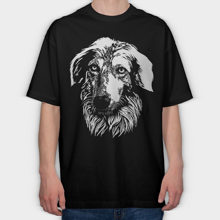 Borzoi Dog, Tricou Oversize Barbati (Unisex)
