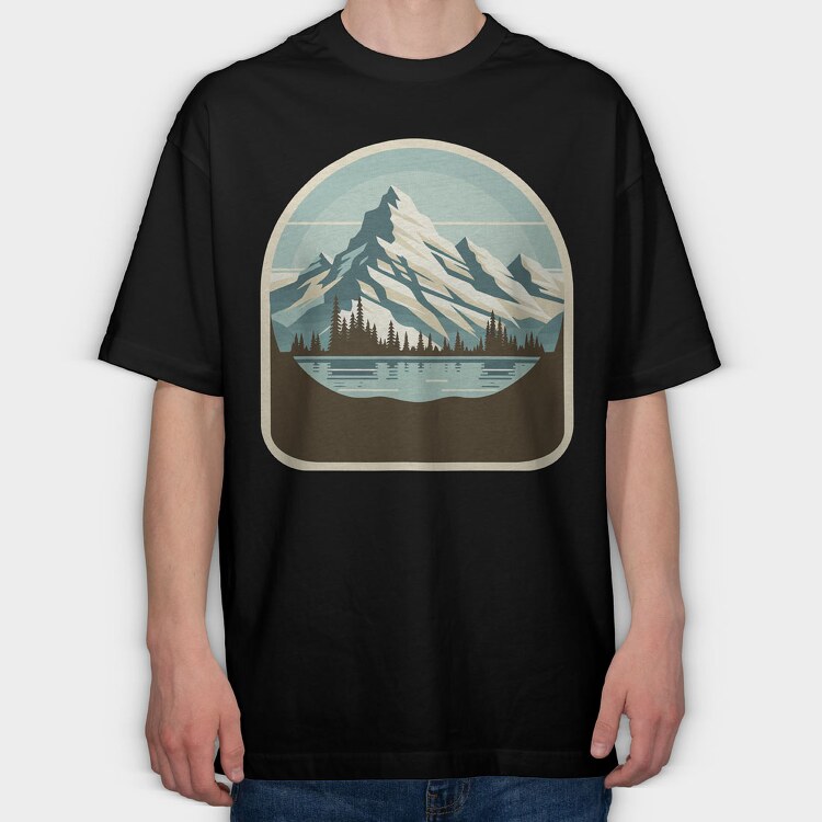 Mountain Lake, Tricou Oversize Barbati (Unisex)