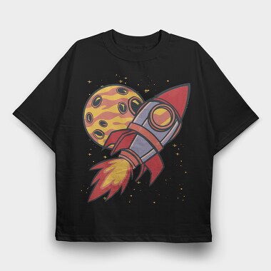 Rocket Planet, Tricou Oversize Barbati (Unisex)