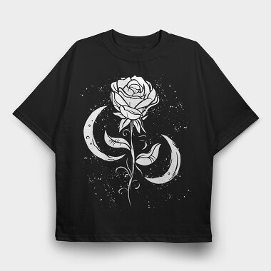 Rose Moon, Tricou Oversize Barbati (Unisex)