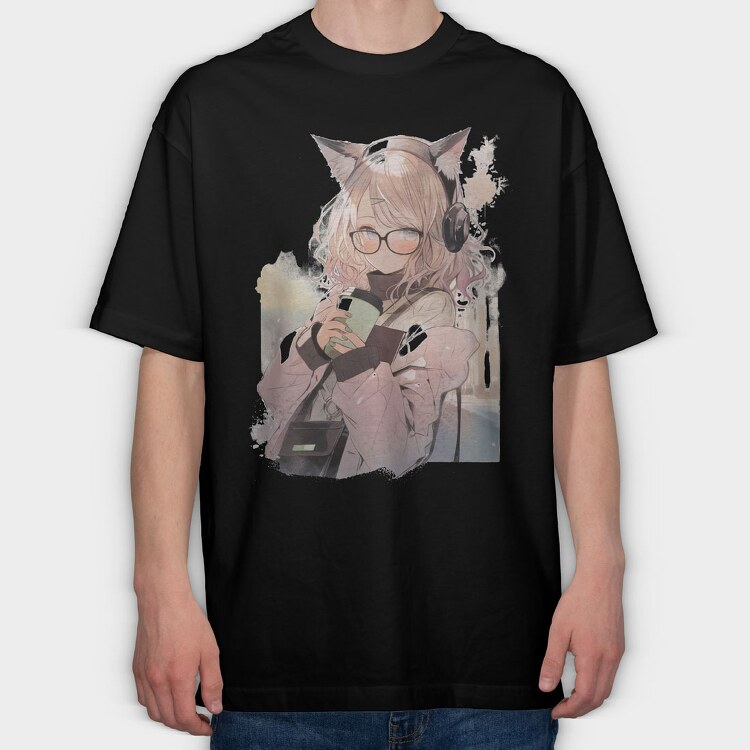 Animegirl, Tricou Oversize Barbati (Unisex)