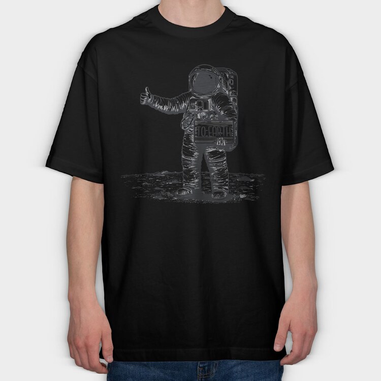 Astronaut Hitchhiking, Tricou Oversize Barbati (Unisex)