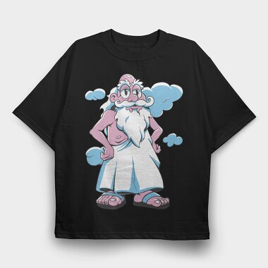 Oldman God Cartoon, Tricou Oversize Barbati (Unisex)
