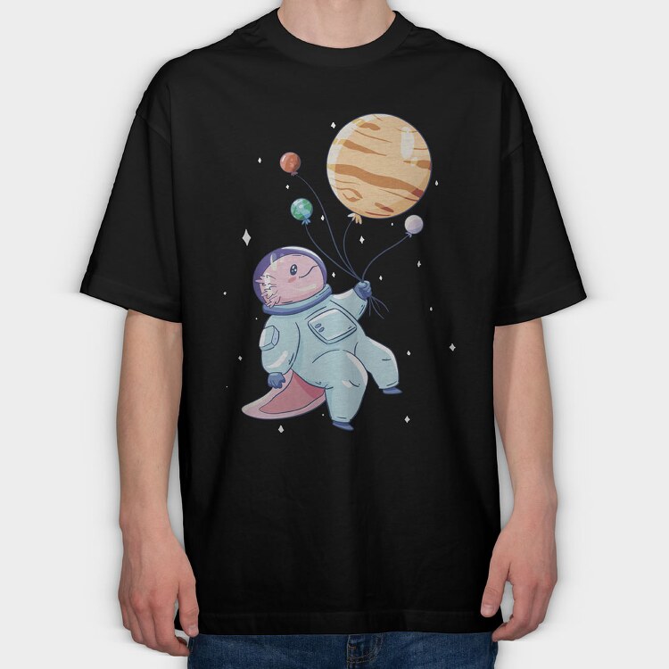 Axolotl Astronaut, Tricou Oversize Barbati (Unisex)