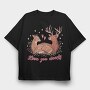 Valentine Deer, Tricou Oversize Barbati (Unisex)