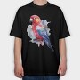 Magnificent Rosella Watercolor, Tricou Oversize Barbati (Unisex)