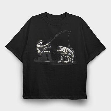 Man Fishing, Tricou Oversize Barbati (Unisex)