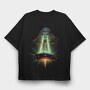 bigfoot and ufo, Tricou Oversize Barbati (Unisex)