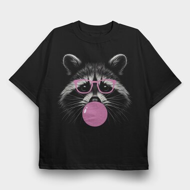 racoon bubblegum, Tricou Oversize Barbati (Unisex)