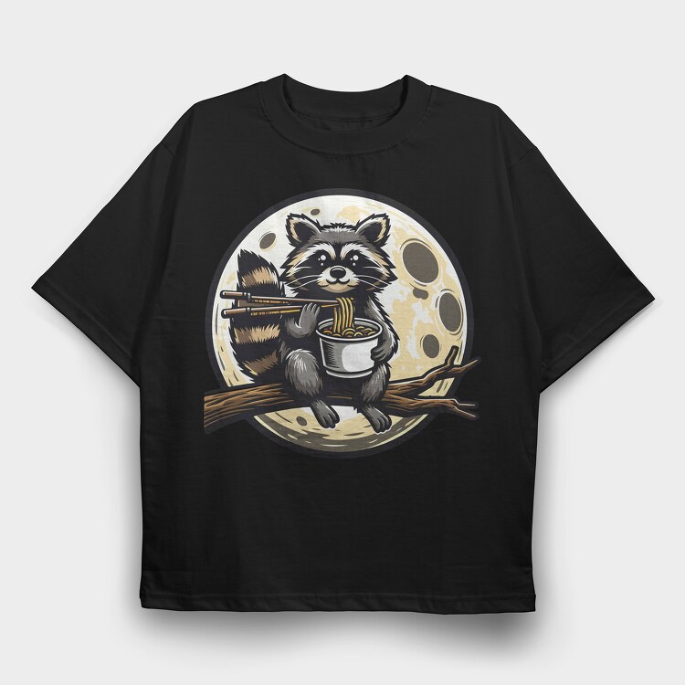 Racoon Noodles, Tricou Oversize Barbati (Unisex)