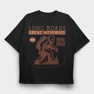 Yeti Long Roads, Tricou Oversize Barbati (Unisex)