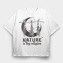 Modern Witch Nature Is My Religion Herbs Sage, Tricou Oversize Barbati (Unisex)