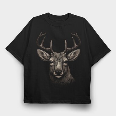 Realistic Deer, Tricou Oversize Barbati (Unisex)