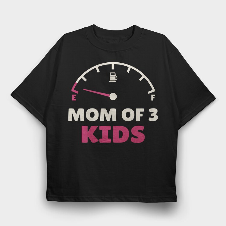 Mom of Three, Tricou Oversize Barbati (Unisex)