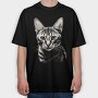 Cat Portrait, Tricou Oversize Barbati (Unisex)