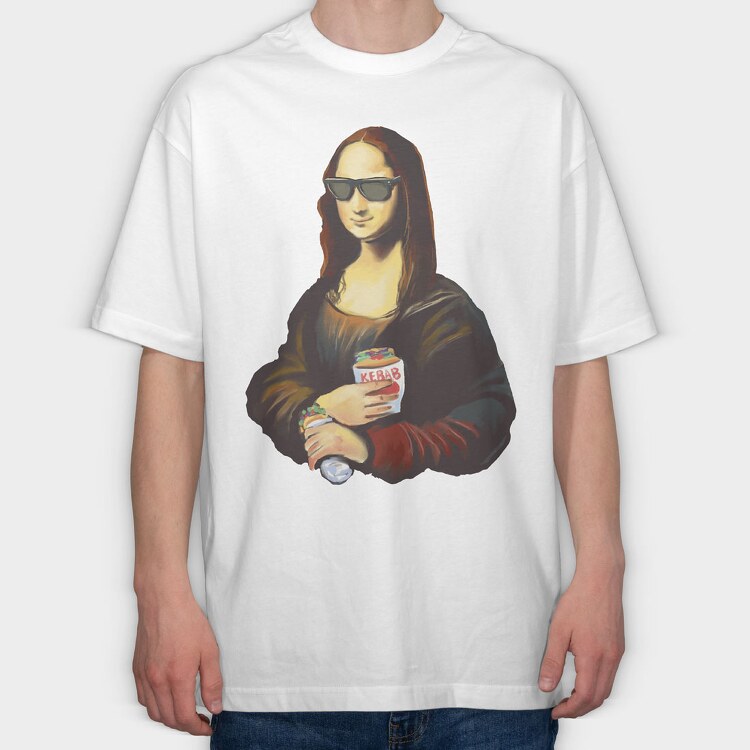 Monalisa Painting Kebab, Tricou Oversize Barbati (Unisex)