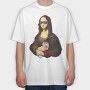 Monalisa Painting Kebab, Tricou Oversize Barbati (Unisex)