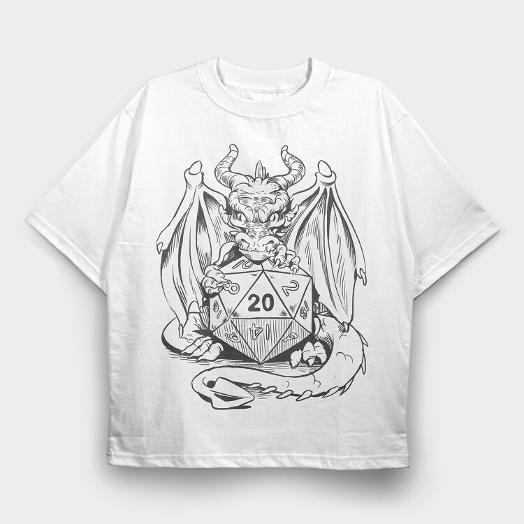 Dragon Dungeons Dice, Tricou Oversize Barbati (Unisex)