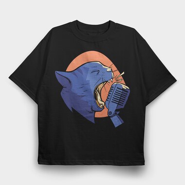 Cat Scream Mic, Tricou Oversize Barbati (Unisex)