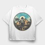 Hiking Palm Trees, Tricou Oversize Barbati (Unisex)