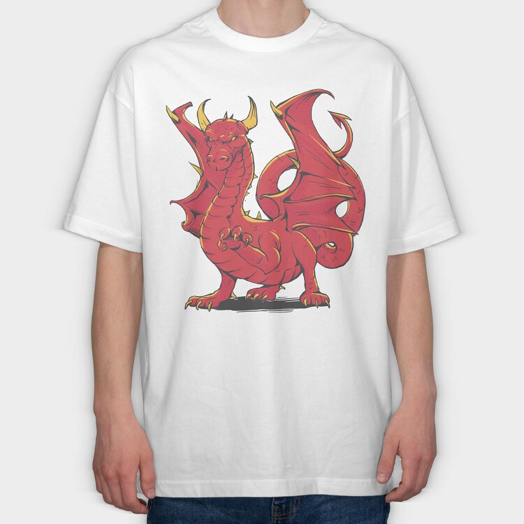 Dragon Red, Tricou Oversize Barbati (Unisex)