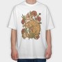 Red Cat Poppies, Tricou Oversize Barbati (Unisex)