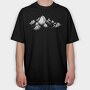 Drawn Mountains, Tricou Oversize Barbati (Unisex)