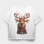 Reindeer Christmas Funny, Tricou Oversize Barbati (Unisex)