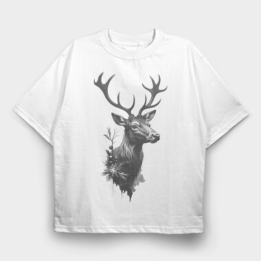 Reindeer Christmas, Tricou Oversize Barbati (Unisex)